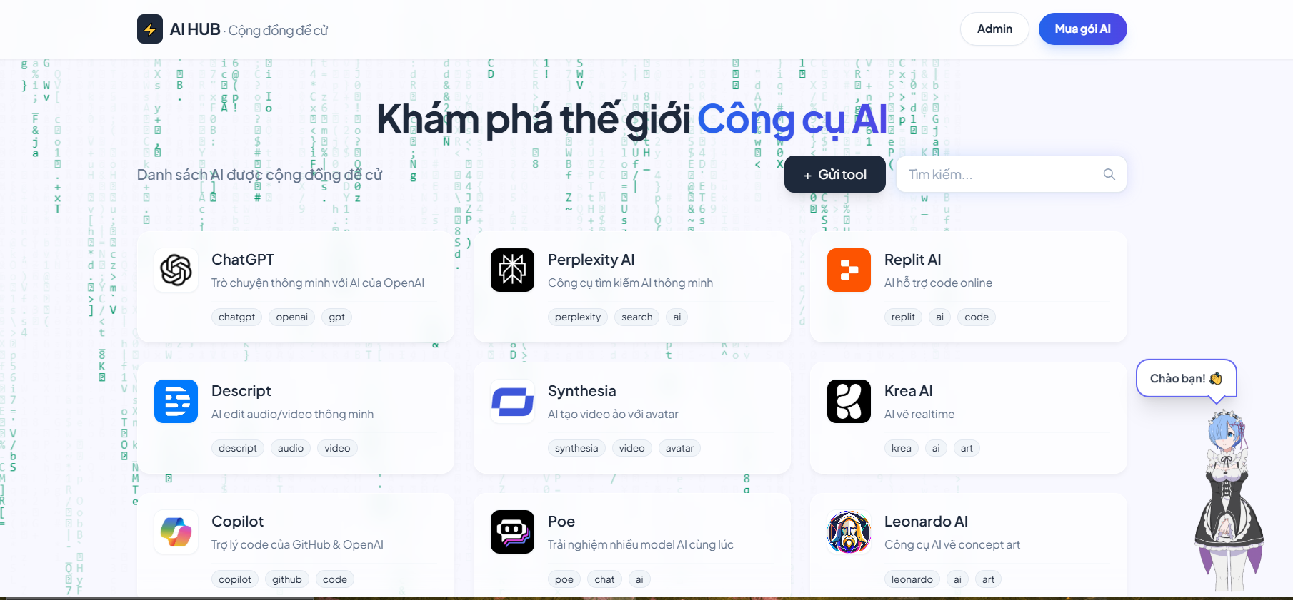 AI HUB, nơi tổng hợp các AI được cộng đồng đề cử